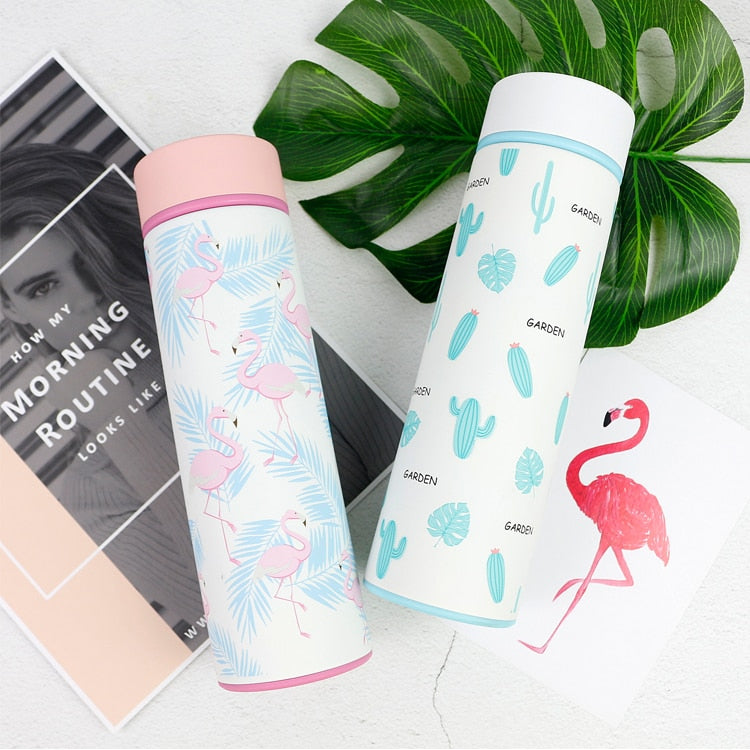 thermos bouteille isotherme flamant rose